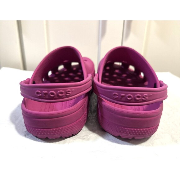 Unisex Pink Crocs Classic Clogs Slip On Slippers Women's 11 Men's 9 Comfort - Picture 4 of 9